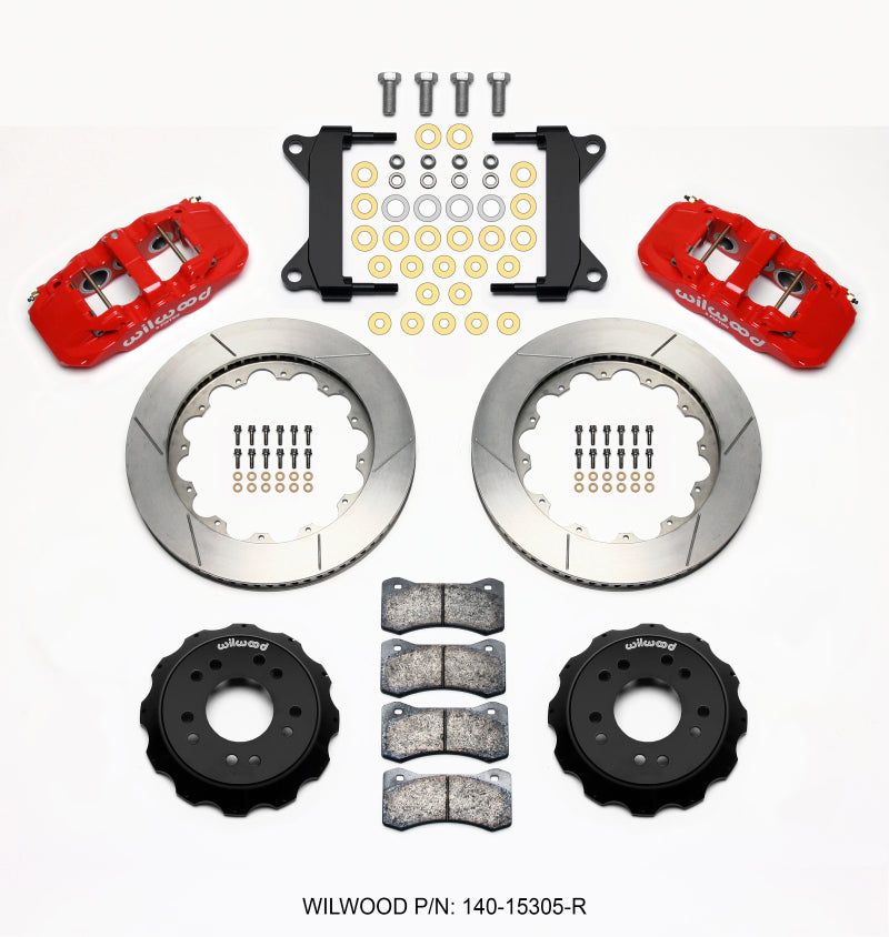 Wilwood AERO6 Front Big Brake Kit 14.00 Inch Rotors Red - 1963-1987 Chevrolet C10 with Pro Spindles