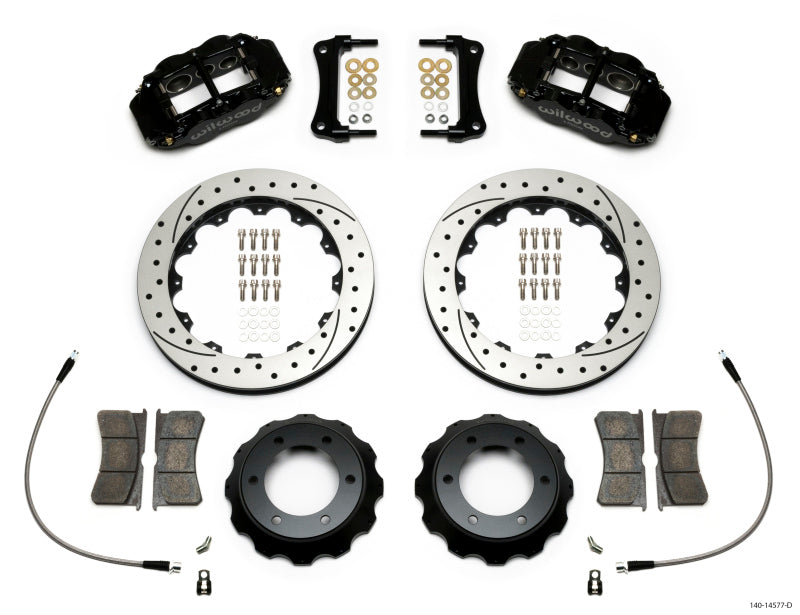 Wilwood Forged Narrow Superlite 6R Front Big Brake Kit 12.88in Drilled Rotors with Brake Lines - 2005-2015 Toyota Tacoma