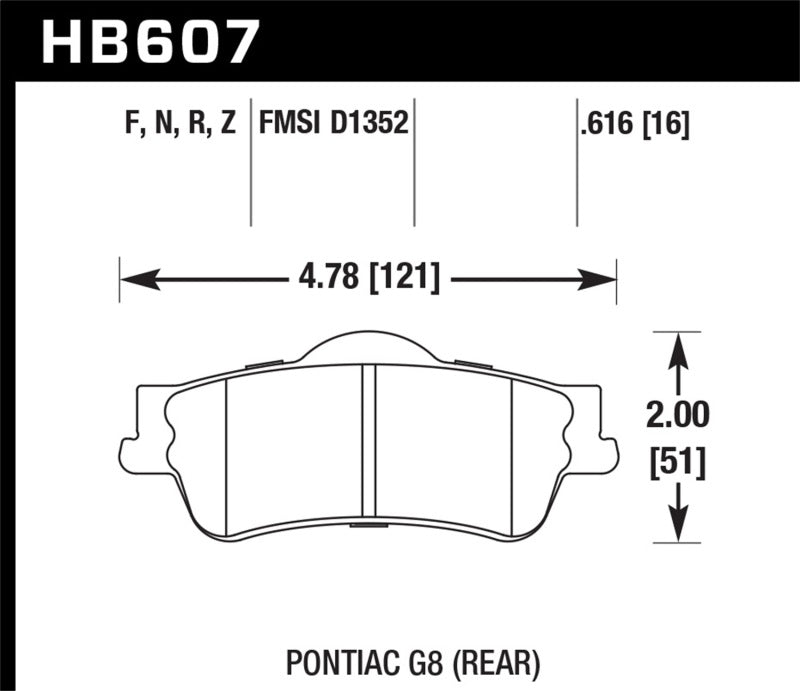 Hawk HPS 5.0 Street Rear Brake Pads HB607B.616 - 2013-2015 Chevrolet Caprice