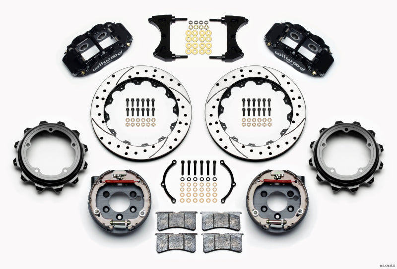 Wilwood Superlite 4R Rear Parking Brake Kit 12.88in Drilled Rotor - Strange Floater