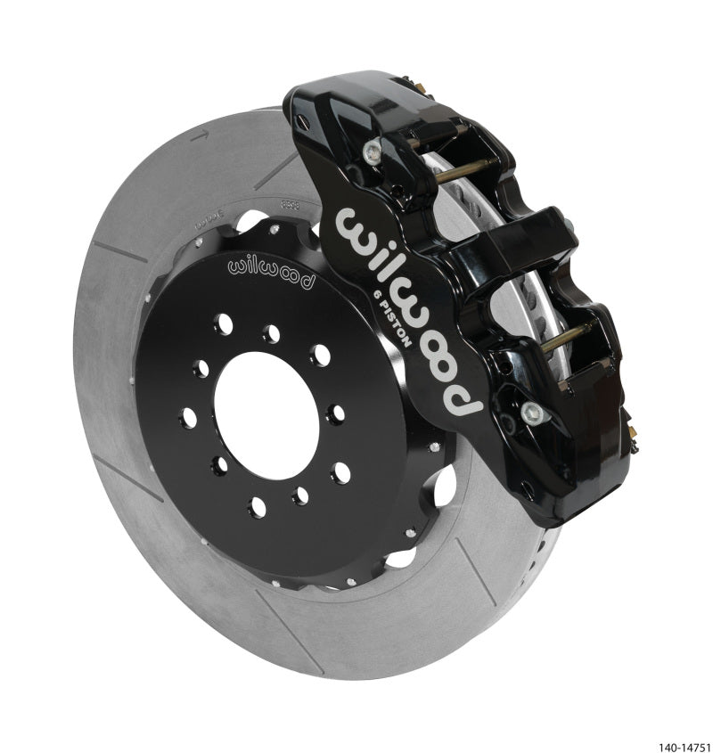 Wilwood AERO6 Front Big Brake Kit 14.00in Rotors Black w/Lines - 2000-2006 BMW M3 E46