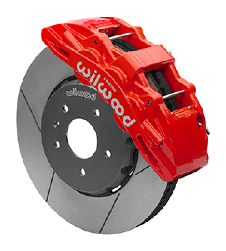 Wilwood SX6R Front Big Brake Kit 14in Lug Drive Rotors Red with Lines - 2014+ Chevrolet Corvette C7