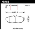 Hawk Performance Blue 9012 Rear Race Brake Pads HB485E.656 - 2005-2013 Ford Mustang GT, V6 and 2008-2009 Bullitt