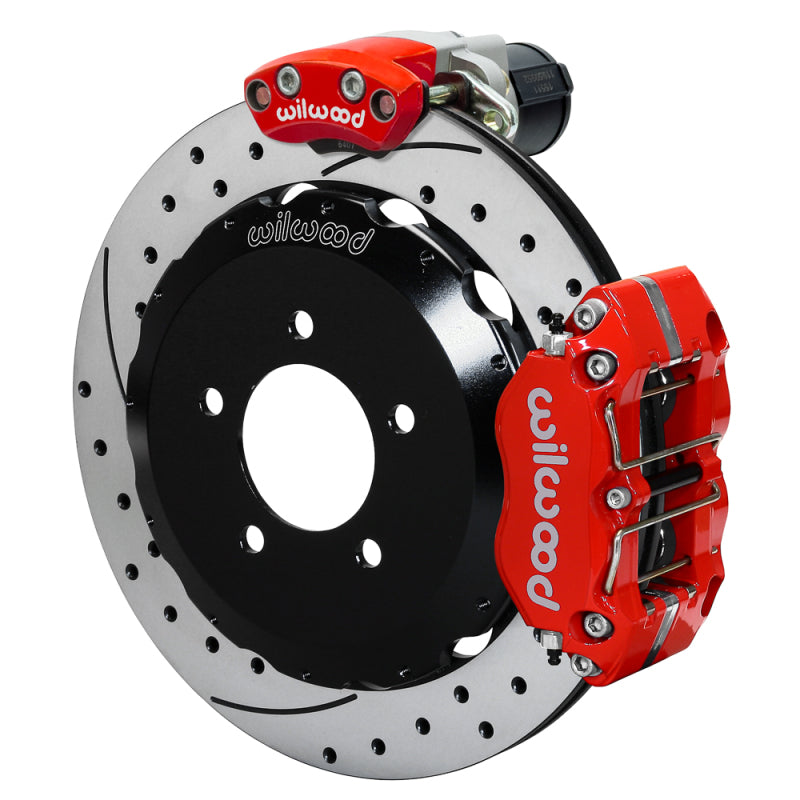Wilwood Rear Big Brake Kit with Lines 140-17725-DR - 12.88in Slotted SRP Rotor, Red - 2015 Ford Mustang IRS
