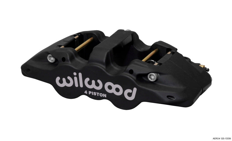 Wilwood Aero4 Black Anodized Four-Piston Radial Caliper, 1.12in Piston, 1.25in Rotor