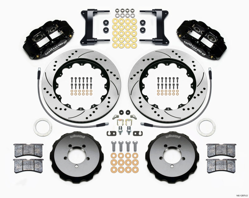 Wilwood 140-12875-D Front Big Brake Kit, Narrow Superlite 6R, 14.00x1.25in Drilled Rotors with Lines - 1999-2012 Subaru WRX