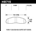 Hawk HB715Y.713 LTS Street Rear Brake Pad Set - 2015-2017 Ford F-250 and F-350 Super Duty