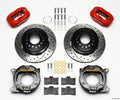 Wilwood 140-11828-DR Forged Dynalite Rear Disc Brake Kit with Parking Brake - Drilled 1-Piece Rotors, Red - 1959-1964 Impala / 1957-1962 Corvette