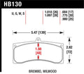 Hawk Performance HB130U.980 DTC-70 Racing Brake Pads - Fits Brembo X9/XA4 and Wilwood Integra IP Racing Calipers