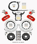 Wilwood AERO4 / MC4 Rear Big Brake Kit 14.00 Inch Drilled Rotors Red with Lines and Cables - 2015-2023 Ford Mustang