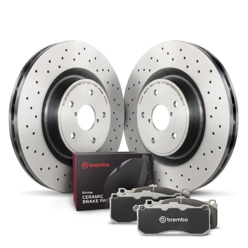 Brembo OE Rear Disc Brake Kit KT00961 - Ceramic Pads and Solid Rotors - 1999-2002 VW Cabrio / 1995-1999 Golf and Jetta / 1995-1997 Passat