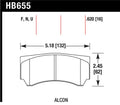 Hawk Performance HB655U.620 DTC-70 Race Brake Pads - Alcon RC4498X600 Caliper