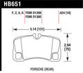 Hawk HB651G.624 DTC-60 Race Rear Brake Pads - 2007-2008 Porsche 911 Turbo, GT3, GT3 Cup