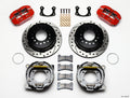 Wilwood 140-11389-DR Dynapro Low-Profile Rear Parking Brake Kit - 11.00in Drilled Rotors, Red - New Style Big Ford axles with 2.50in offset