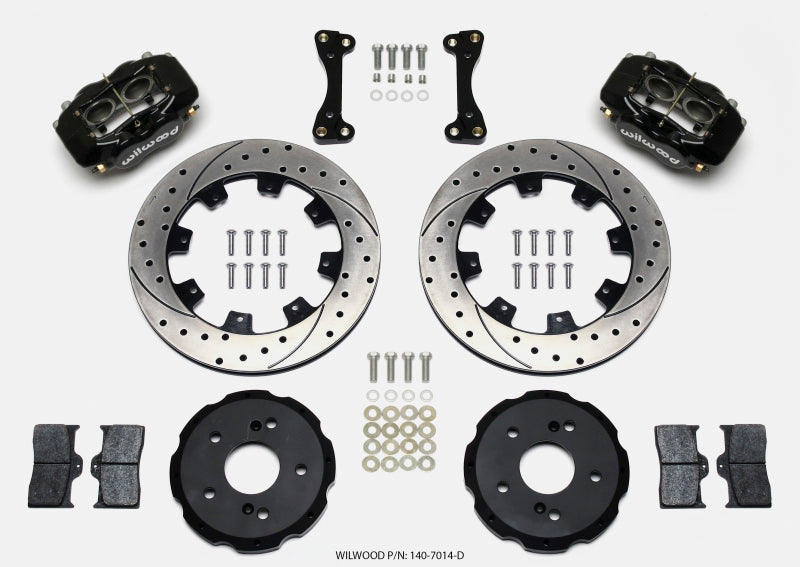 Wilwood 140-7014-D Forged Dynalite Front Big Brake Kit 12.19in Drilled Rotors 5-Lug - 2002-2006 Acura RSX