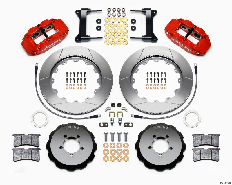 Wilwood 140-12875-R Front Big Brake Kit, Red Narrow Superlite 6R, 14.00x1.25in Rotors with Lines - 1999-2012 Subaru WRX