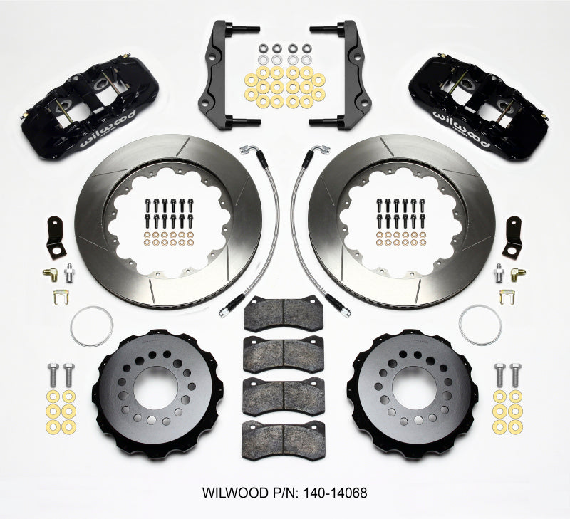 Wilwood AERO4 Rear Big Brake Kit 14.25in Rotors with Lines 140-14068 - Dodge Challenger