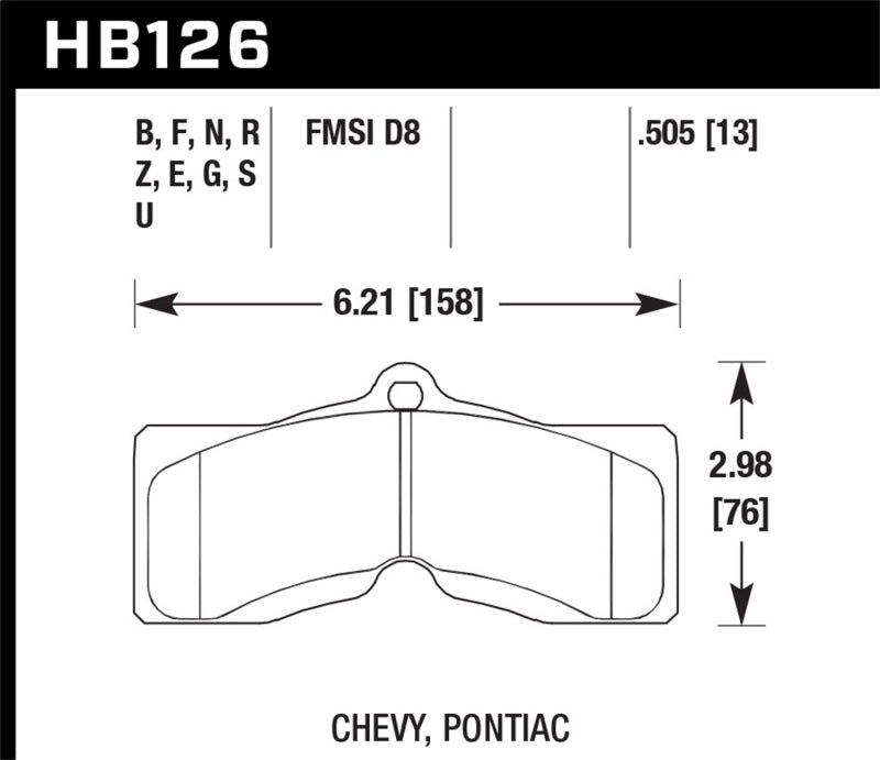 Hawk ER-1 Front Brake Pads - 1965-1973 Chevrolet Corvette