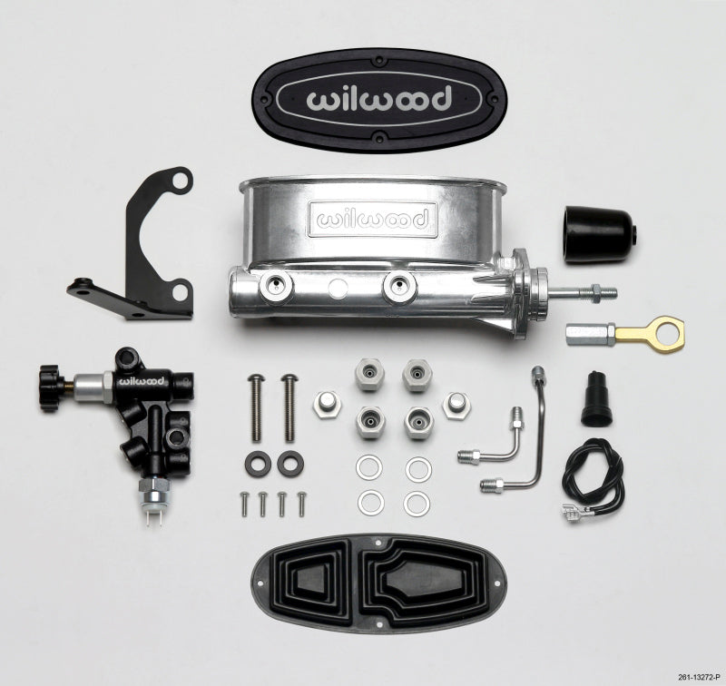 Wilwood Tandem Master Cylinder Kit 7/8in Bore Ball Burnished - Early Mustang