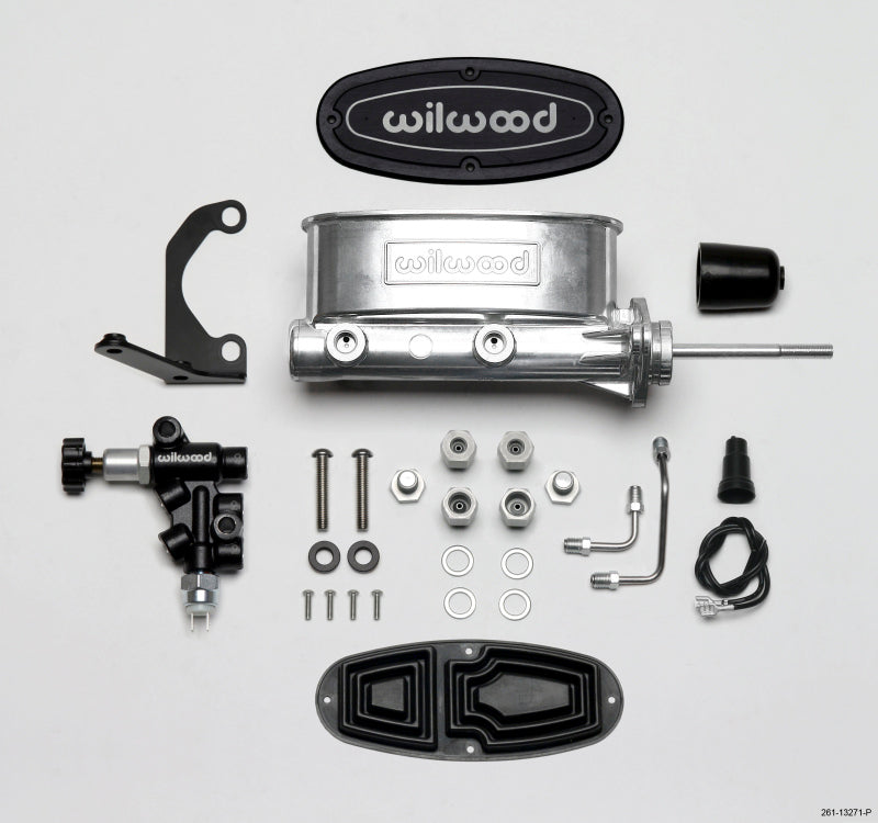 Wilwood 261-13271-P Tandem Master Cylinder Kit - 7/8in Bore, Ball Burnished, with Pushrod