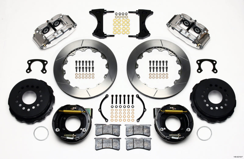 Wilwood Narrow Superlite 4R Rear Parking Brake Kit Polished 140-9219-P - Big Ford New Style 2.50in Offset