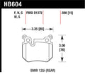 Hawk DTC-30 Race Rear Brake Pads HB604W.598 - BMW 135i