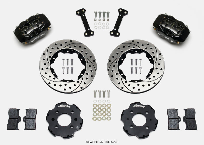 Wilwood 140-8695-D Forged Dynalite Front Big Brake Kit 11.00in Drilled Rotors - Acura Integra / Honda Civic with Factory 240mm Rotors