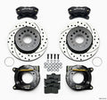 Wilwood 140-7141-D Forged Dynalite Pro Series Rear Parking Brake Kit 4-Piston 12.19 in Drilled Black - Chevy 12-Bolt Axle with C-Clips