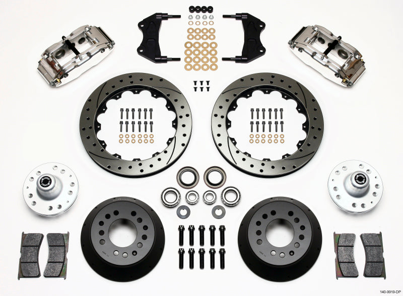 Wilwood Narrow Superlite 6R Front Hub Kit 12.88in Drilled Polished - Wilwood ProSpindle (140-9919-DP)