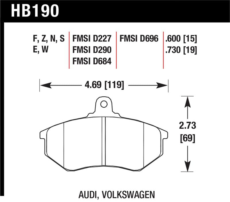 Hawk Performance HB190N.600 HP Plus Street Brake Pad Set