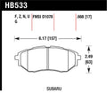 Hawk Performance HPS 5.0 Front Brake Pads HB533B.668 - 2006-2007 Subaru B9 Tribeca Limited