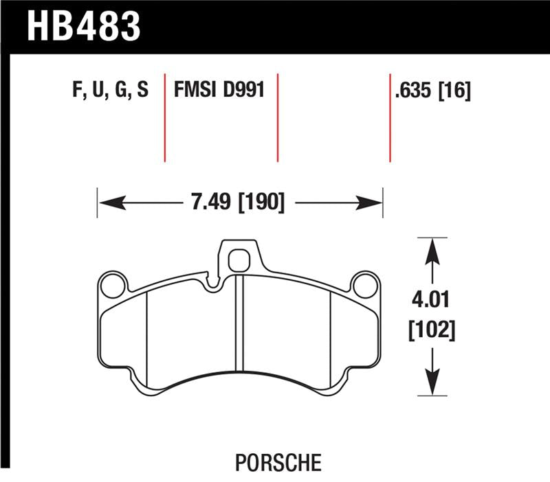 Hawk Performance DTC-60 Front Brake Pads HB483G.635 - Porsche GT3