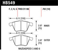 Hawk Performance HPS Front Brake Pad Set HB549F.702 - 2007-2008 Mazdaspeed3 / 2006-2007 Mazdaspeed6