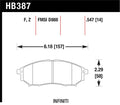 Hawk HPS Street HB387F.547 Front Brake Pads - 2005-2008 Infiniti G35 (without Brembo)