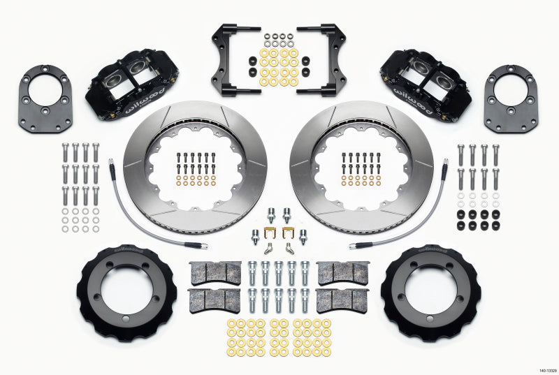 Wilwood Narrow Superlite 4R Front Big Brake Kit 14.00in Rotors with Brake Lines - 1966-1975 Ford Bronco Dana 30/44 Drum Spindle