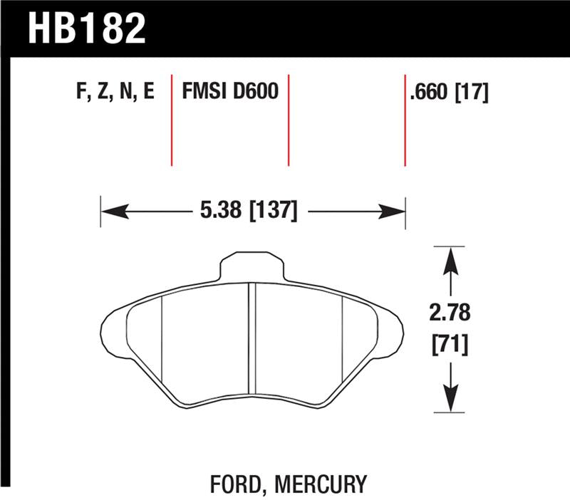 Hawk Performance Ceramic Brake Pads HB182Z.660 - Street Compound, Low Noise and Dust