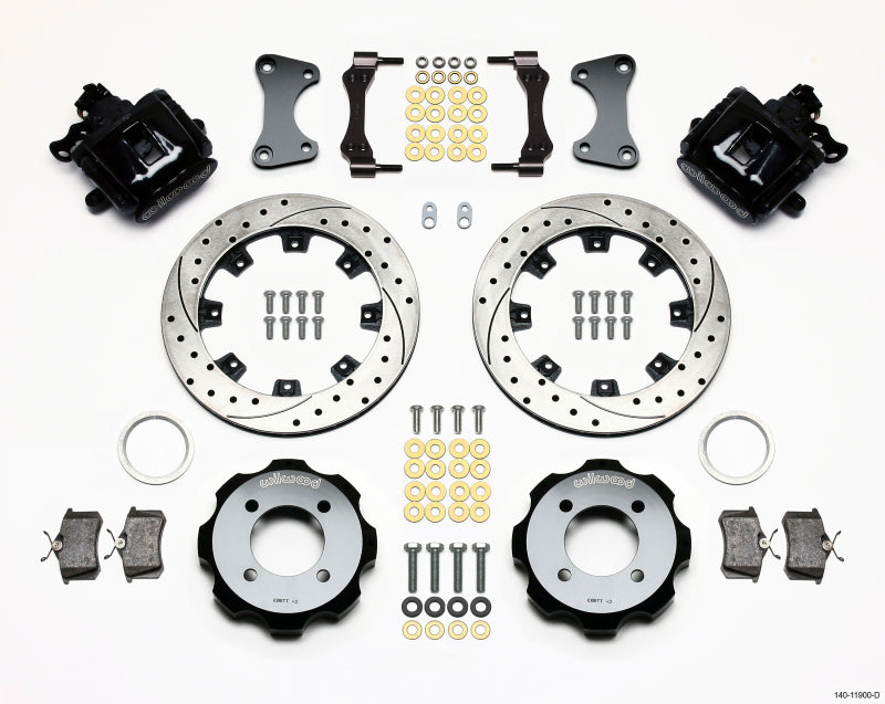Wilwood Combination Parking Brake Rear Kit 140-11900-D - 11.75in Drilled Rotors - 2011+ Ford Fiesta