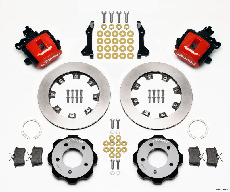 Wilwood Combination Parking Brake Rear Kit 140-11979-R - 12.19in Vented Rotor, Red - 2006-Up Honda Civic / CRZ