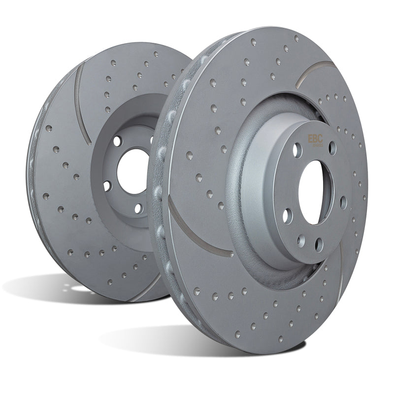 EBC GD7681 GD Sport Slotted and Drilled Front Rotors - 2007-2011 Jeep J8 2.8L Turbo Diesel