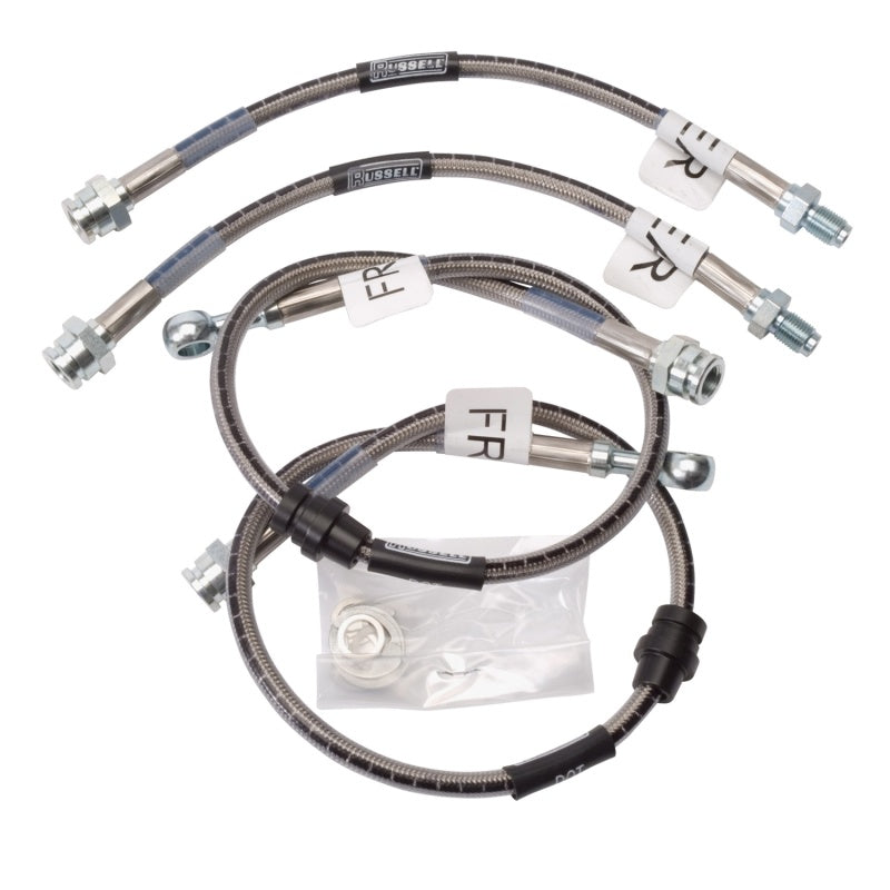 Russell Performance Stainless Braided Brake Line Kit 686150 - 1995-1999 Mitsubishi Eclipse 2WD and AWD