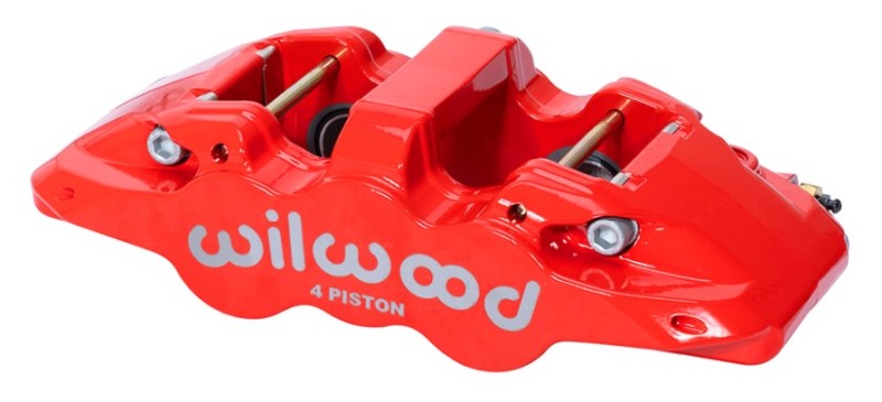 Wilwood Aero4-DS Four-Piston Forged Caliper 120-14440-RD - Red, 1.12 in Pistons, 1.10 in Rotor