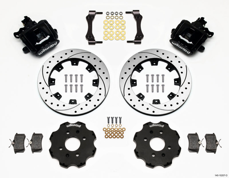 Wilwood Combination Parking Brake Rear Kit 140-10207-D - 12.19in Drilled Rotors, 2.39in Hub Offset - Civic / Integra