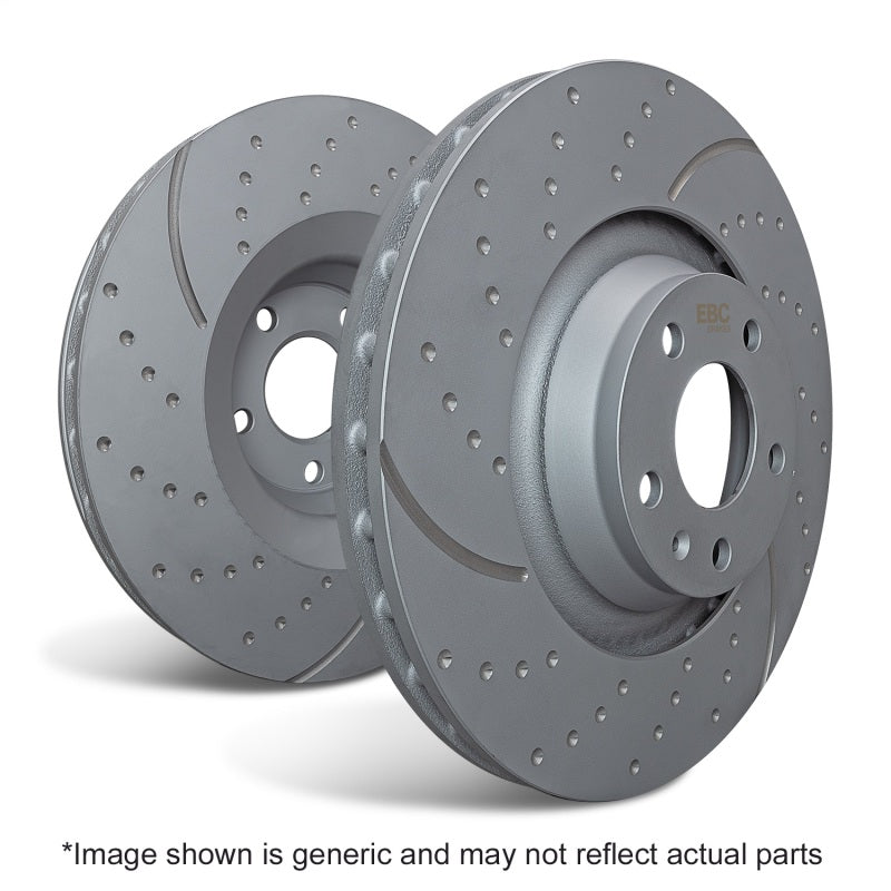 EBC 3GD Sport Slotted Dimpled Front Rotor Pair GD1222 - 2006 Mercedes-Benz E350 3.5 with Solid Rears