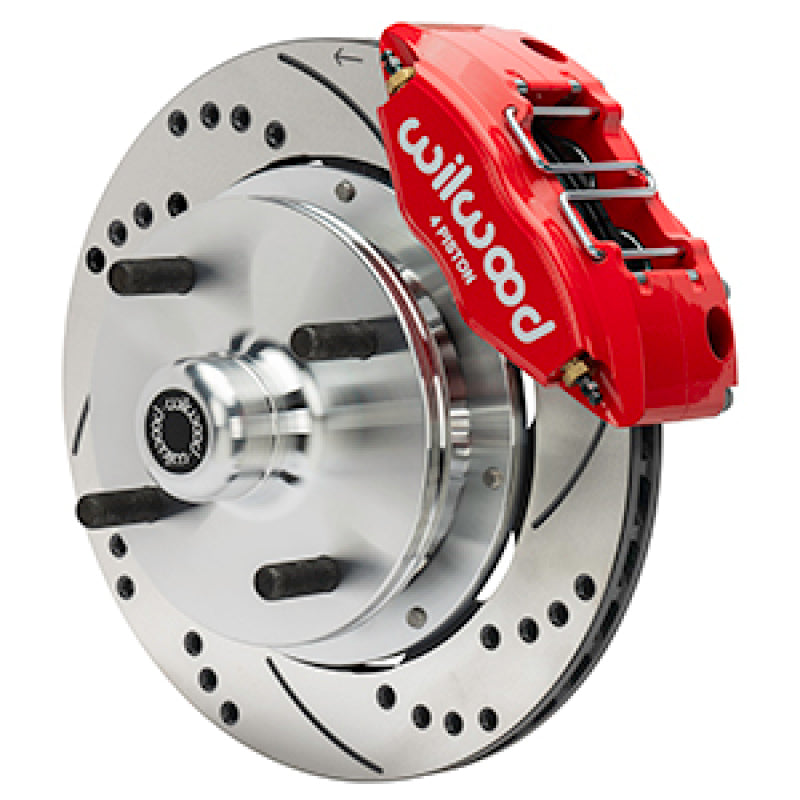 Wilwood Powerlite Front Brake Kit 140-17473-DR Drilled and Slotted Rotors Red - 1970-1972 Porsche 914