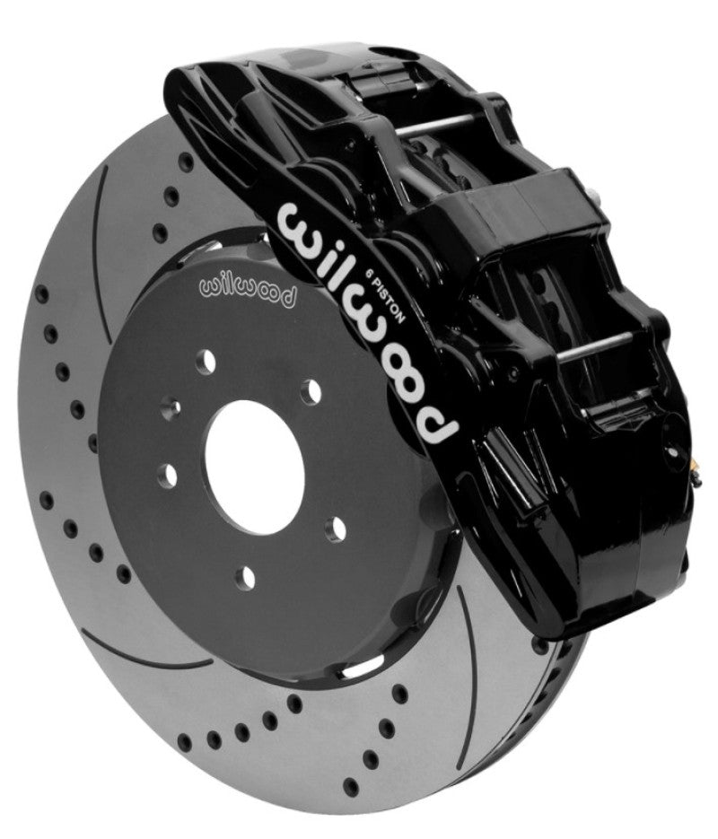 Wilwood SX6R Front Big Brake Kit 15in SRP Slotted and Drilled Rotors Black - 2014+ Chevrolet Corvette C7