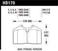 Hawk Performance Ceramic Brake Pad Set HB170Z.650 - Ferrari 348 GTB / GTS and Porsche 911 3.3L / 3.6L