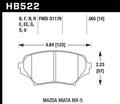 Hawk ER-1 Front Brake Pads with Clips - 2015 Mazda MX-5 Miata 2.0L 25th Anniversary Edition - HB522D.565