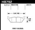 Hawk Performance HB792G.676 DTC-60 Rear Brake Pads - 2015-2020 Ford F-150