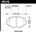 Hawk Performance Ceramic Front Brake Pads HB149Z.505 (D635) - 1994-2005 Mazda Miata