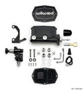 Wilwood 261-15545-BK Compact Tandem Master Cylinder, 1.12 in Bore, Bracket and Valve Included, Mustang Pushrod, Black